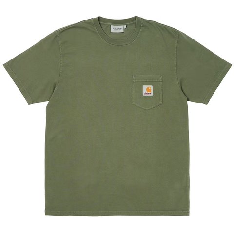 Palace PALACE CARHARTT WIP S/S POCKET T-SHIRT DOLLAR GREEN - Colorway