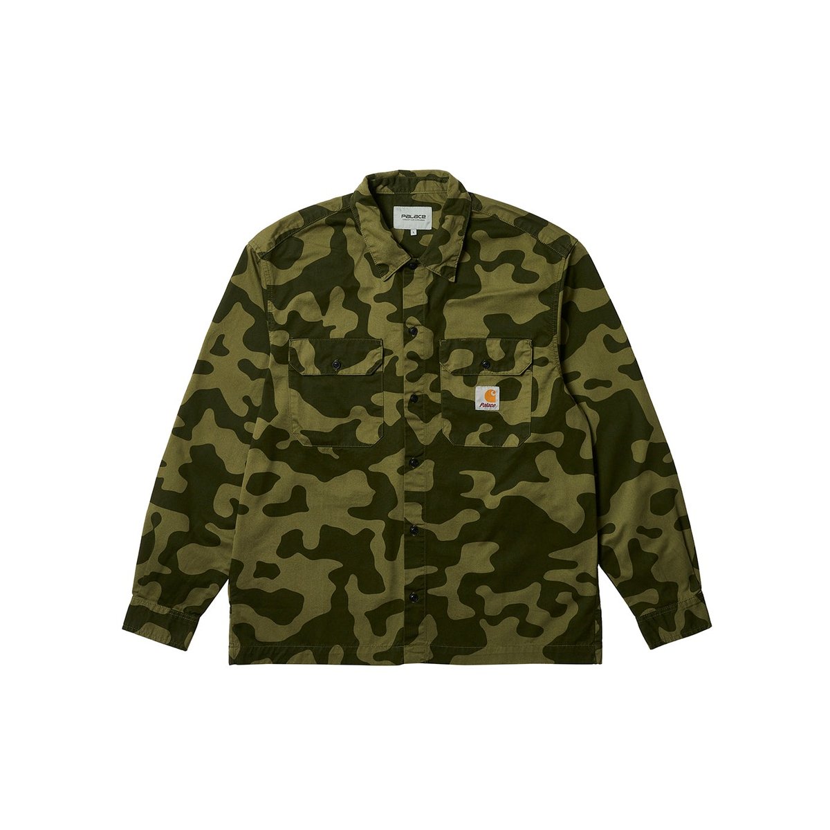 Palace PALACE CARHARTT WIP LONGSLEEVE MASTER SHIRT DOLLAR GREEN CAMO (Palace Carhartt WIP) - €160.00