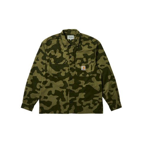 Palace PALACE CARHARTT WIP LONGSLEEVE MASTER SHIRT DOLLAR GREEN CAMO - €160.00