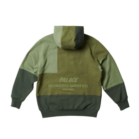 Palace PALACE ENIGNEERED GARMENTS HEAVY PATCHWORK ZIP HOOD OLIVE - Colorway
