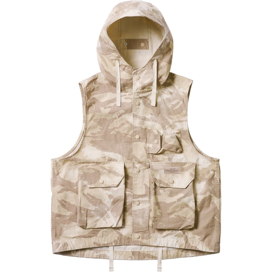 PALACE ENGINEERED GARMENTS HOODED VEST RIPSTOP PRINTED