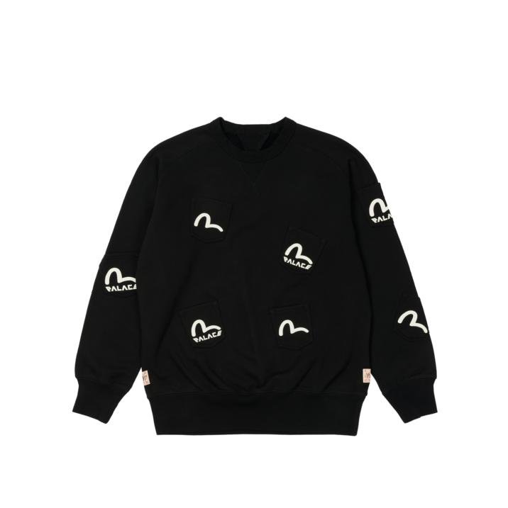 PALACE EVISU CREW POCKET BLACK