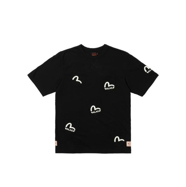 PALACE EVISU T-SHIRT POCKETS BLACK