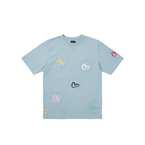 Palace PALACE EVISU T-SHIRT POCKETS BLUE