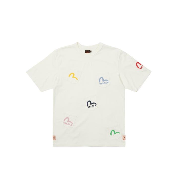 PALACE EVISU T-SHIRT POCKETS WHITE