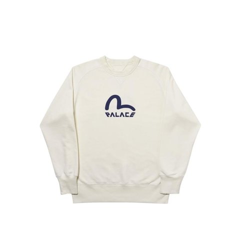 PALACE EVISU REVERSIBLE CREW ECRU