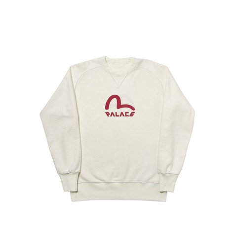 PALACE EVISU REVERSIBLE CREW ECRU