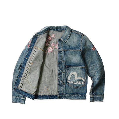 Palace PALACE EVISU TYPE ONE DENIM JACKET STONE WASH - Colorway