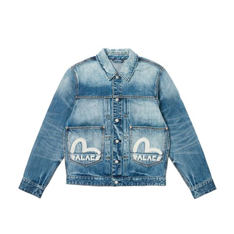 Palace PALACE EVISU DICE DENIM JACKET LIGHT WASH - $488.00