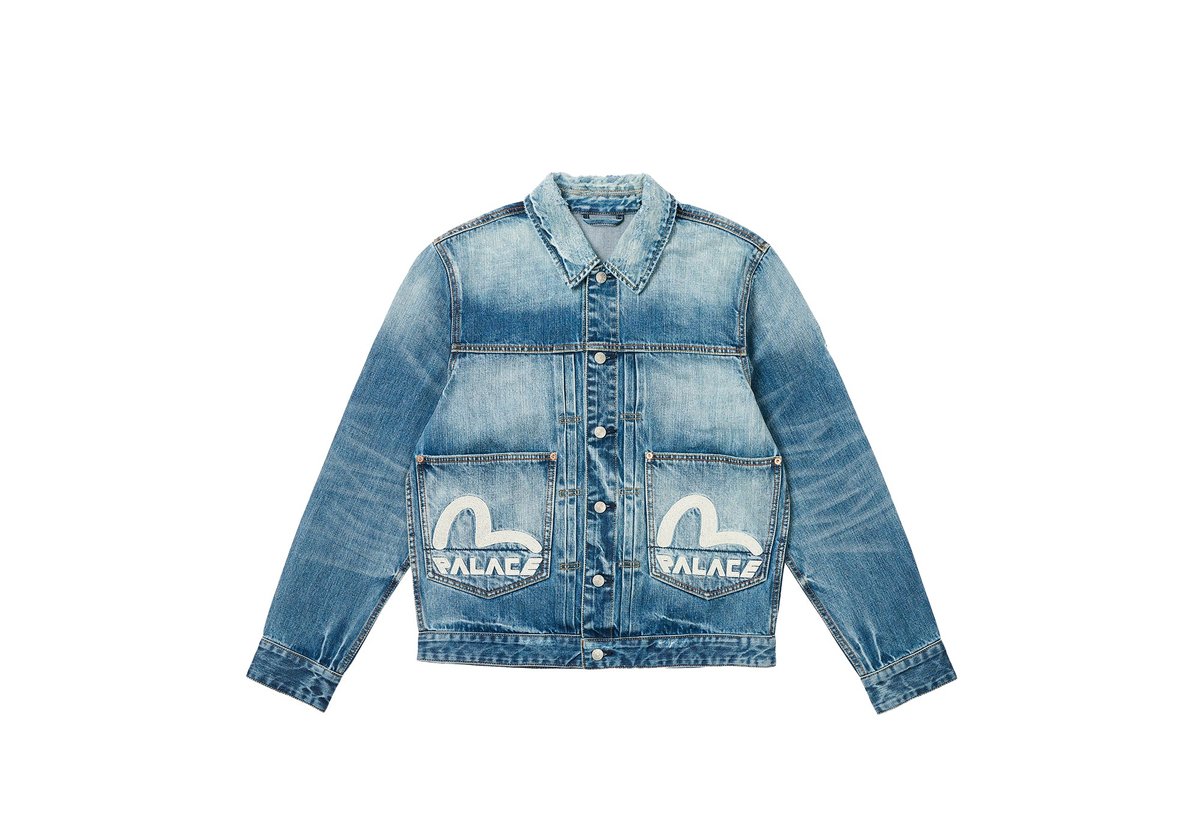 PALACE EVISU DICE DENIM JACKET LIGHT WASH - PalaceCommunity