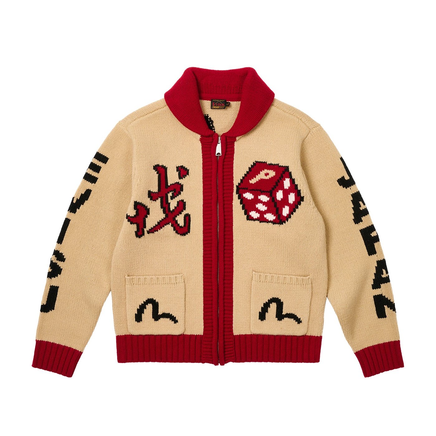 PALACE EVISU DICE COWICHAN KNIT CREAM