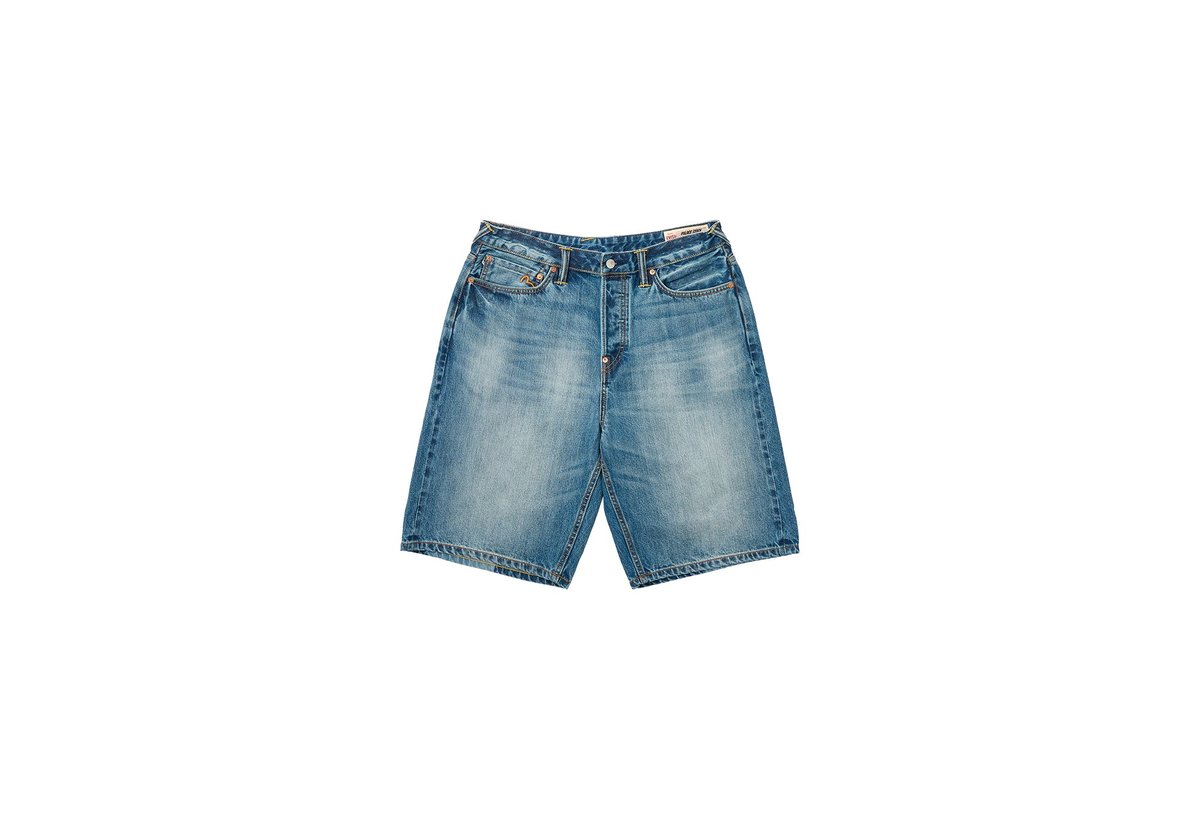 PALACE EVISU LONG DENIM SHORT LIGHT WASH - Palace