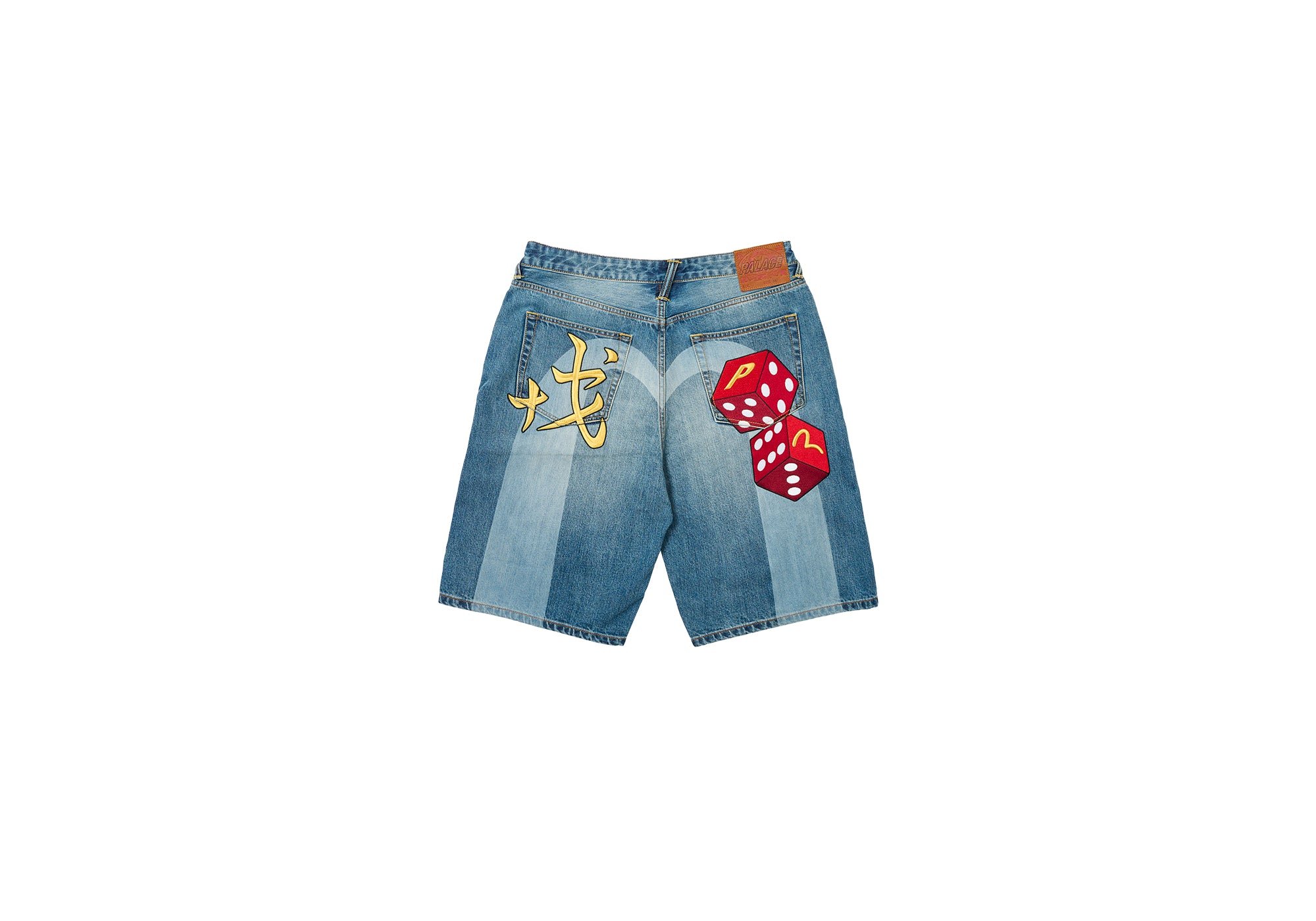PALACE EVISU LONG DENIM SHORT LIGHT WASH - Palace