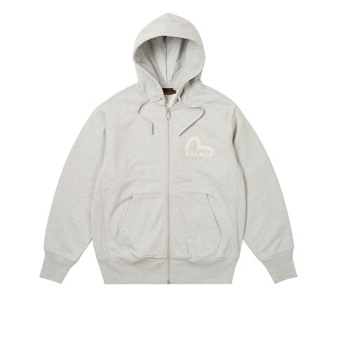 Palace PALACE EVISU ZIP HOOD GREY MARL - Colorway