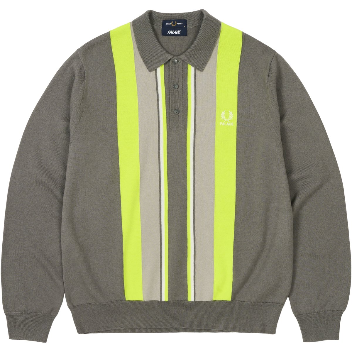 Palace PALACE FRED PERRY LONG SLEEVE KNITTED SHIRT FEATHER (Palace Fred Perry 2025) - $218.00