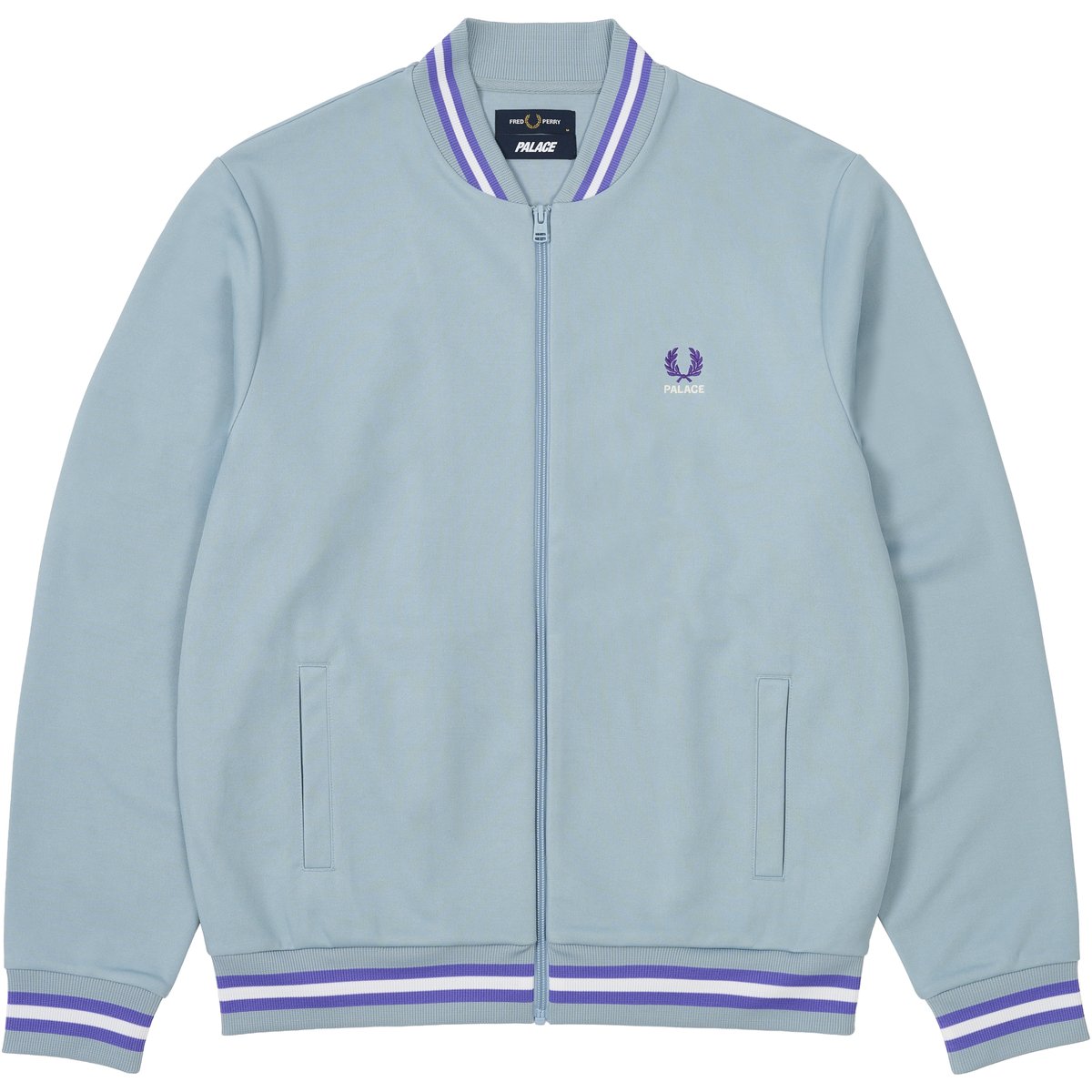 Palace PALACE FRED PERRY TRACK JACKET DUSTY BLUE (Palace Fred Perry 2025) - $178.00