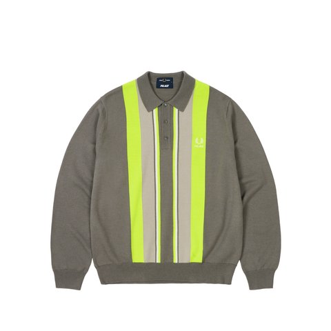 Palace PALACE FRED PERRY LONG SLEEVE KNITTED SHIRT FEATHER - Colorway
