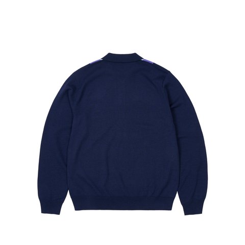 Palace PALACE FRED PERRY LONG SLEEVE KNITTED SHIRT PEACOAT - Colorway