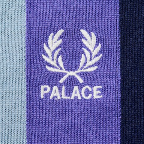 Palace PALACE FRED PERRY LONG SLEEVE KNITTED SHIRT PEACOAT - Colorway