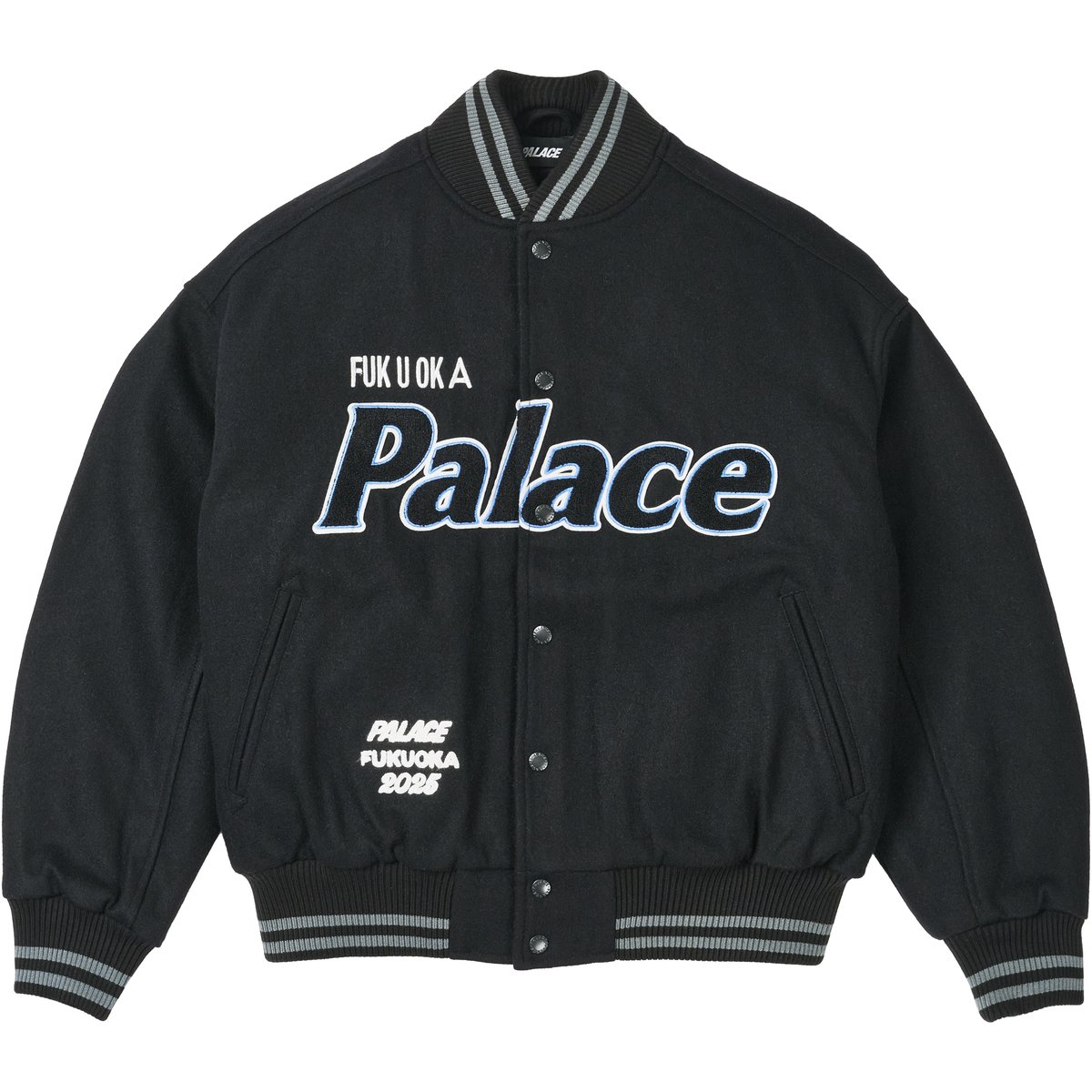 Palace PALACE FUKUOKA VARSITY JACKET BLACK (Palace Fukuoka 2025)