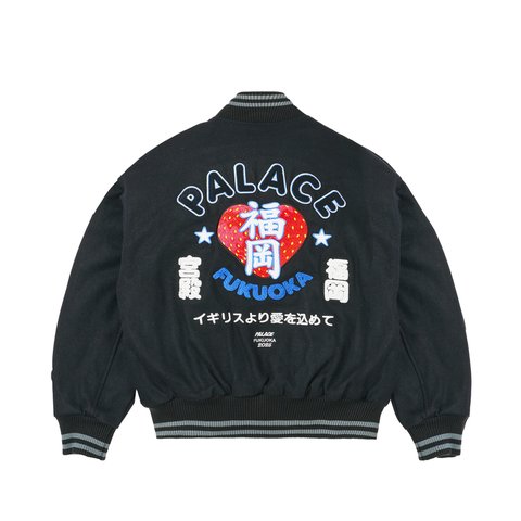 Palace PALACE FUKUOKA VARSITY JACKET BLACK - Colorway