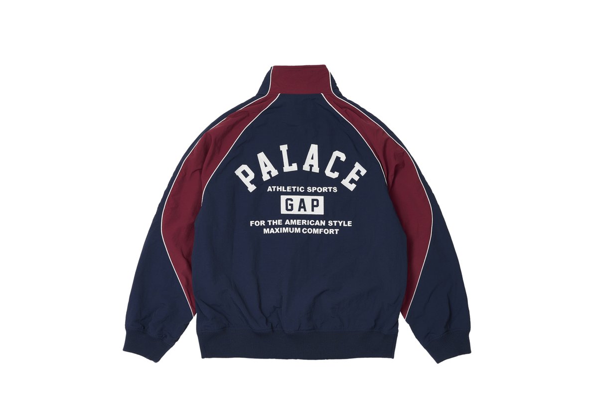 PALACE GAP NYLON TRACK TOP NAVY / RED - Palace