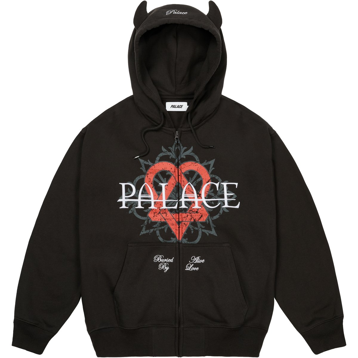 Palace TRI-GRAM HOOD BLACK (Palace Him 2025) - $208.00