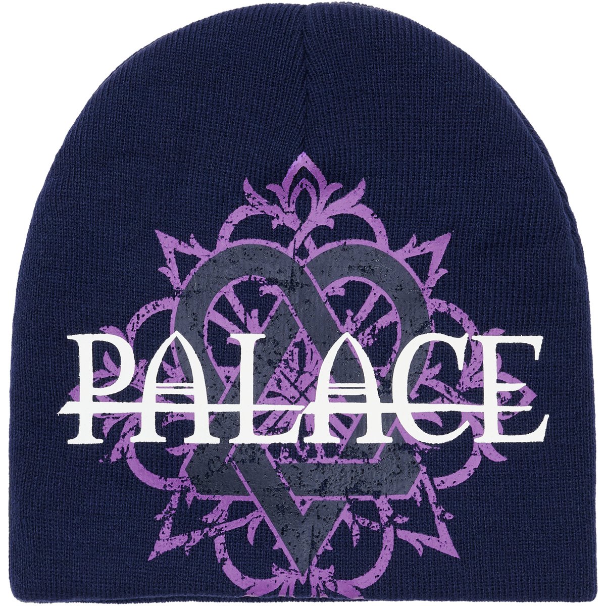 Palace TRI-GRAM NEIN CUFF BEANIE NAVY (Palace Him 2025) - $42.00