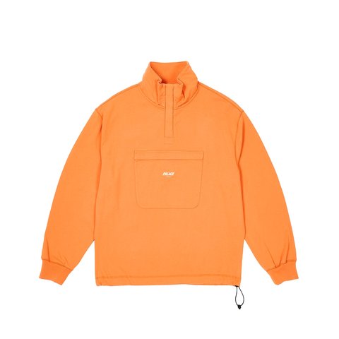 1/4 ZIP WASHED FUNNEL TIGER ORANGE
