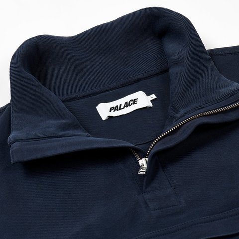 Palace 1/4 ZIP WASHED FUNNEL NAVY - Colorway