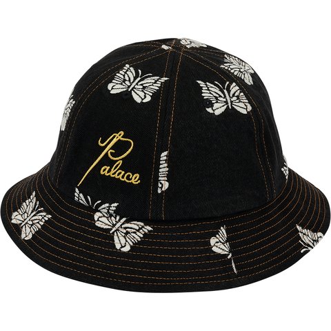 PALACE NEEDLES DENIM BUCKET HAT BLACK