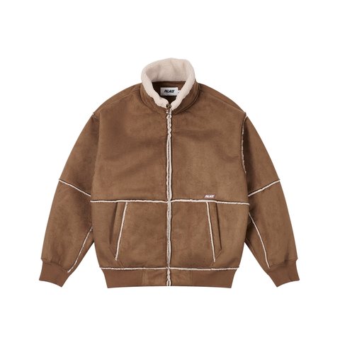 Palace SHERPA FAUX SUEDE FUNNEL CAKED BROWN - Colorway