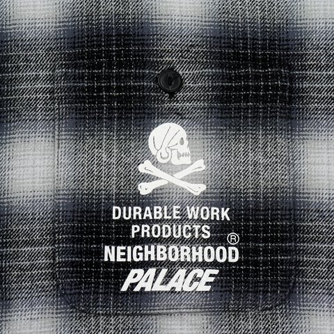 PALACE NEIGHBORHOOD SHIRT GREY OMBRE PLAID