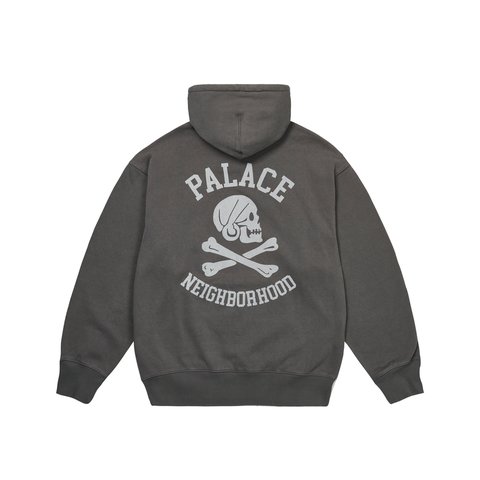 PALACE NEIGHBORHOOD SKULL ZIP HOOD CHARCOAL