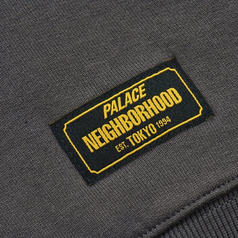 PALACE NEIGHBORHOOD SKULL ZIP HOOD CHARCOAL