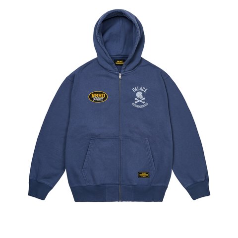 PALACE NEIGHBORHOOD SKULL ZIP HOOD NAVY