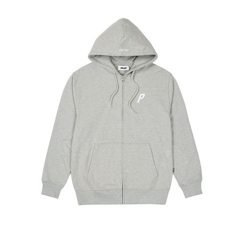 Palace FELT P ZIP HOOD GREY MARL - $178.00