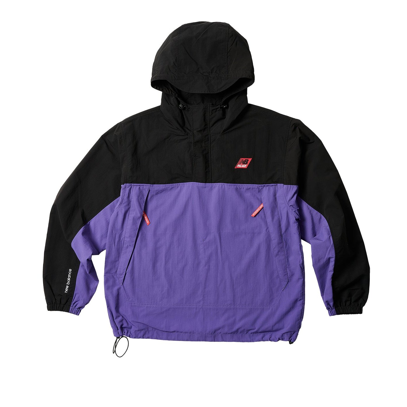 PALACE NEW BALANCE POP OVER SHELL JACKET BLACK / PURPLE