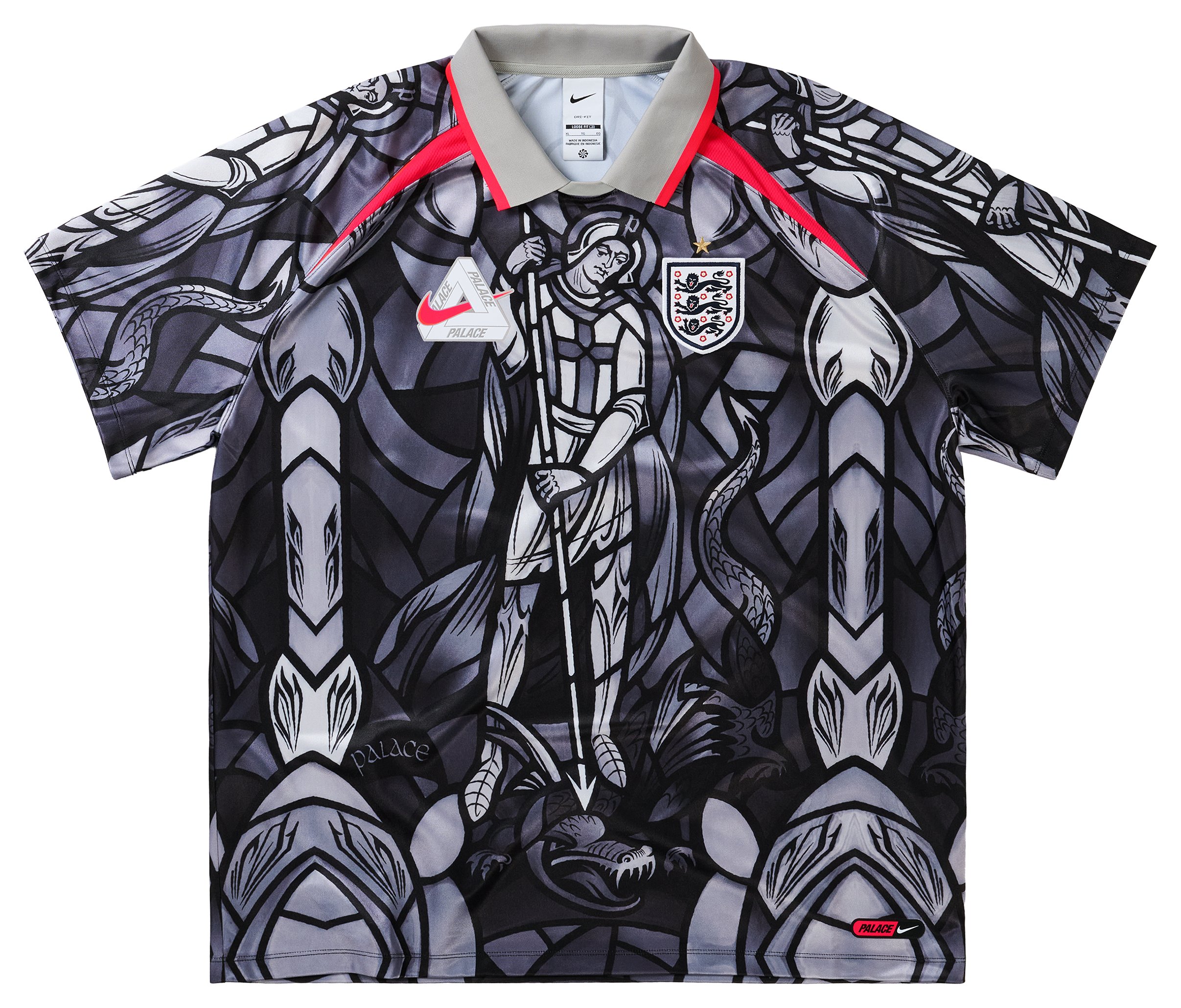 PALACE NIKE ENGLAND DRI-FIT FOOTBALL JERSEY PEWTER GREY / BRIGHT