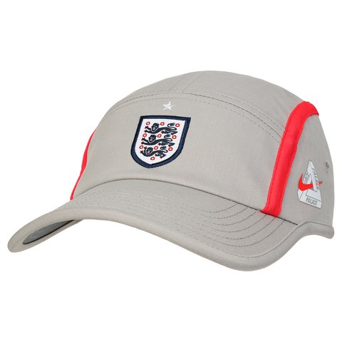 Palace PALACE NIKE ENGLAND UNSTRUCTURED CAP PEWTER GREY COOL GREY BRIGHT CRIMSON