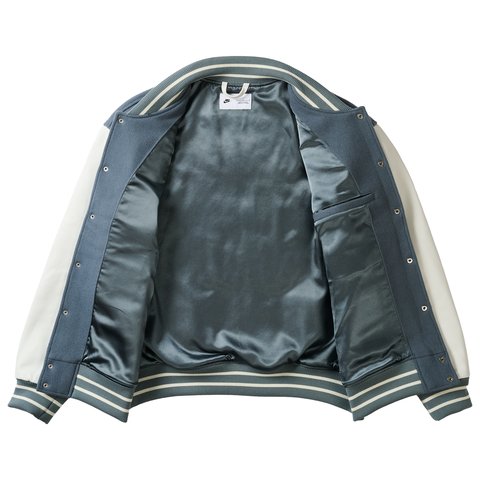 Palace PALACE NIKE ENGLAND VARSITY JACKET COOL GREY WHITE BRIGHT CRIMSON - Colorway