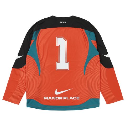 Palace PALACE NIKE MANOR PLACE LONGSLEEVE JERSEY ORANGE - Colorway