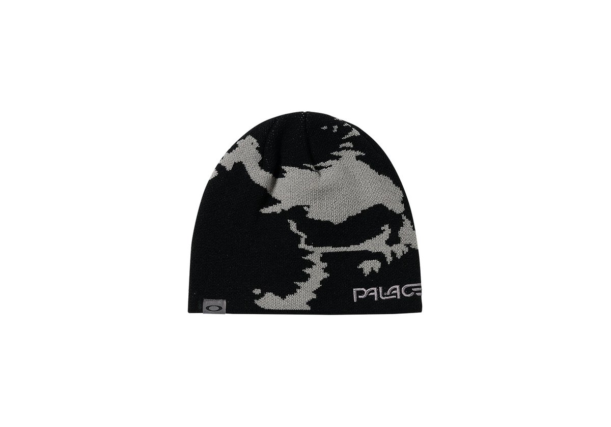 PALACE OAKLEY BEANIE BLACK / GREY - Palace