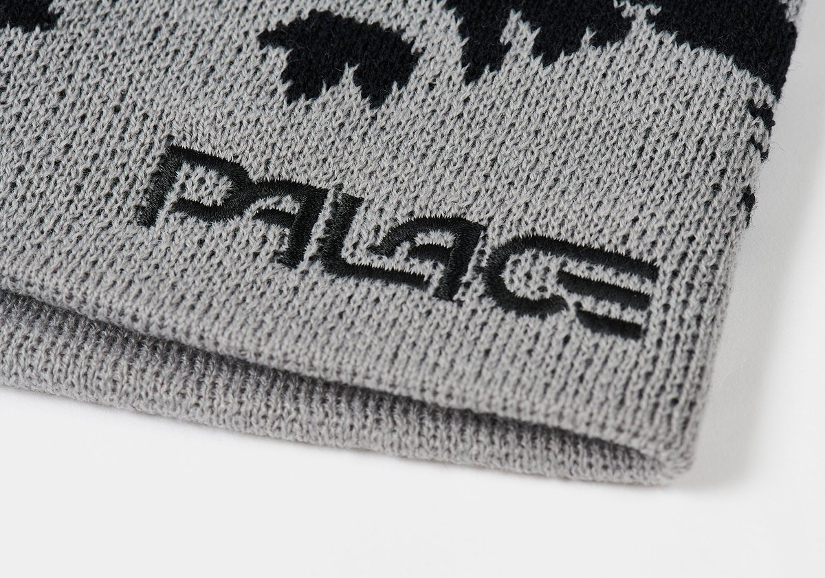 PALACE OAKLEY BEANIE GREY / BLACK - Palace