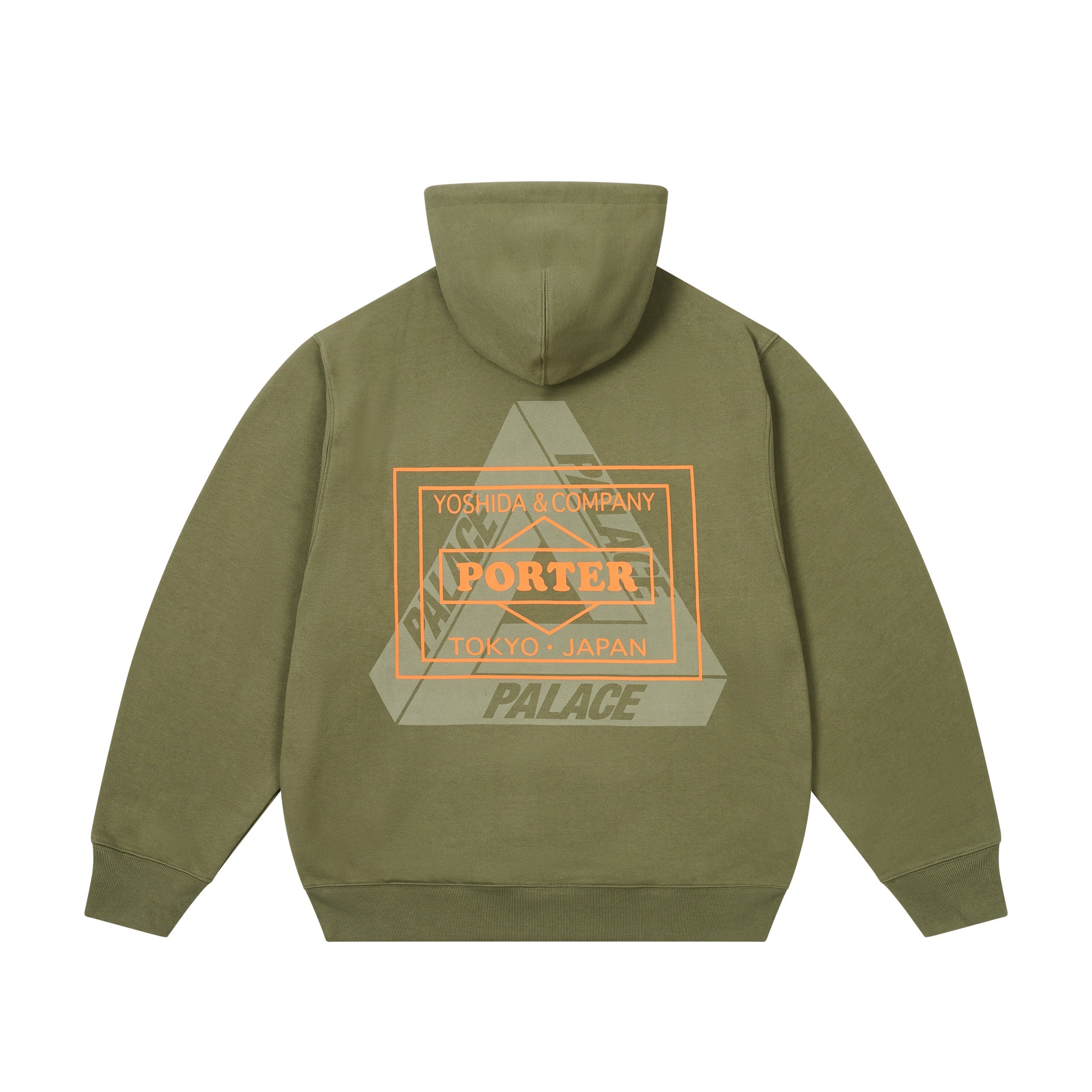 PALACE PORTER LOGO HOOD OLIVE
