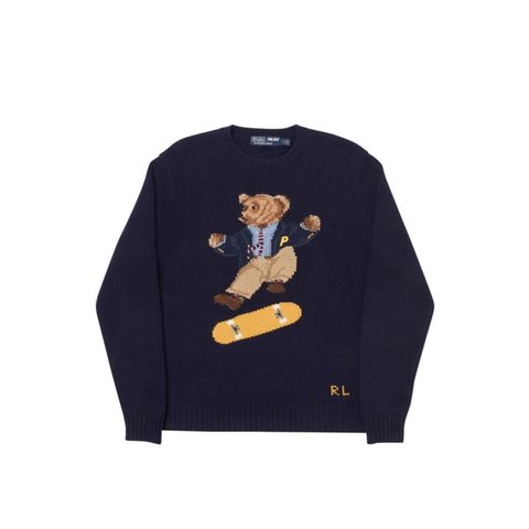 Palace PALACE RALPH LAUREN SKATE POLO BEAR SWEATER AVIATOR NAVY