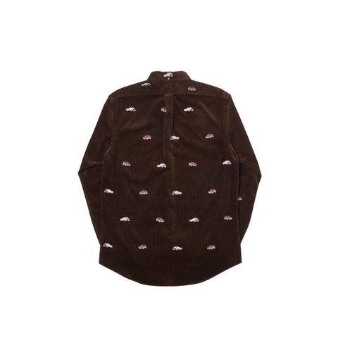 Palace PALACE RALPH LAUREN EMBROIDERED CORD GTI SHIRT MOHICAN BROWN - Colorway