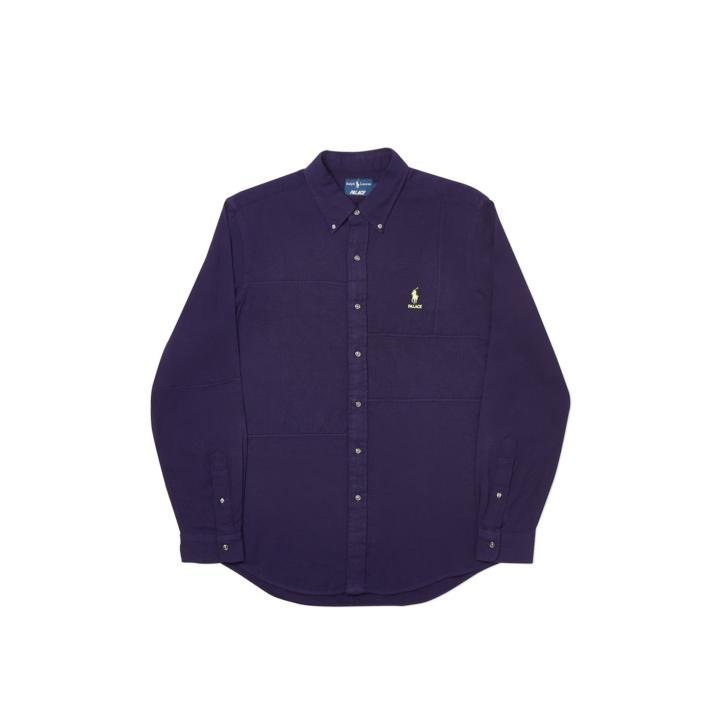 PALACE RALPH LAUREN B.D. SHIRT PIECED FLANNEL PALAZZO PURPLE