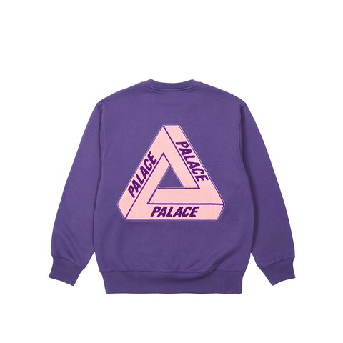 Palace FLEECE TRI-FERG CREW PERFECT PURPLE - $148.00