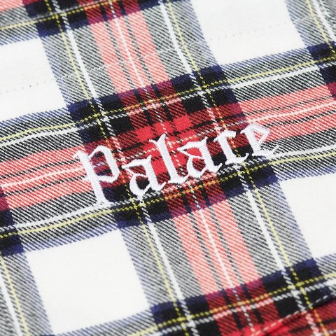 Palace CHECK PANEL CHAMBRAY SHIRT WHITE - Colorway